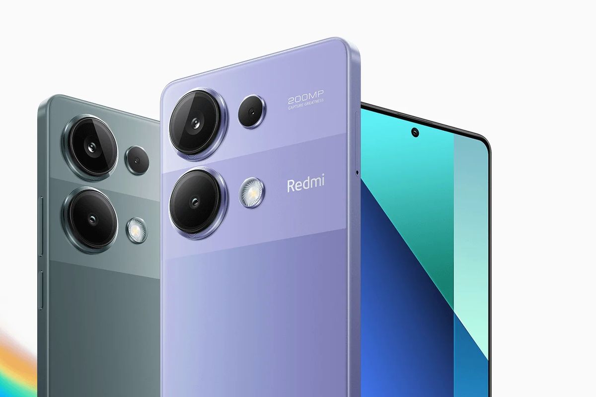 Bagian layar depan dan punggung Redmi Note 13 Pro 4G