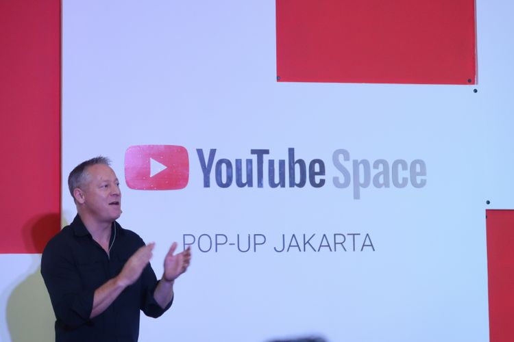 Managing Director Google Indonesia, Tony Keusgen di pembukaan YouTube Pop-up Space di Jakarta, Senin (18/9/2017).
