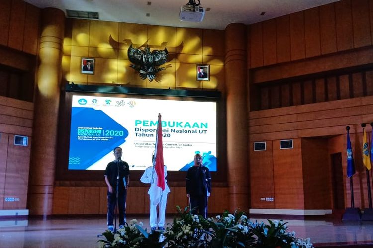 Pembukaan Diskusi, Pekan Olah Raga, dan Seni Universitas Terbuka (Disporseni) Nasional 2020 (18/8/2020), bagian dari rangkaian kegiatan UT ke-36.  