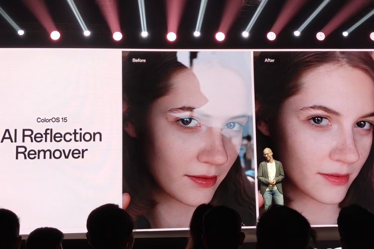 Fitur AI Reflection Remover di ColorOS15.