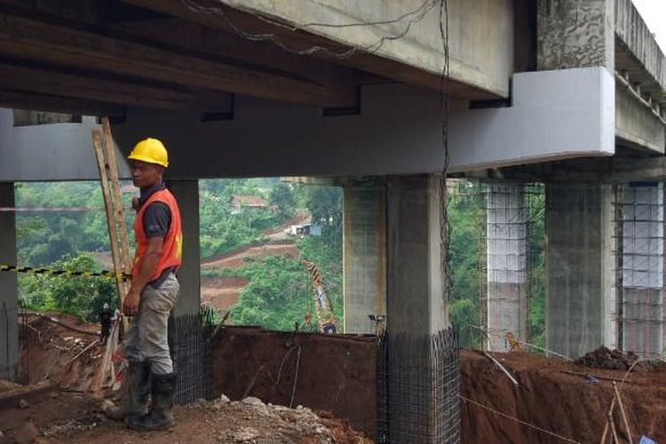 Perbaikan Jembatan Cisomang, Tol Purbaleunyi, Purwakarta, Kamis (23/2/2017).