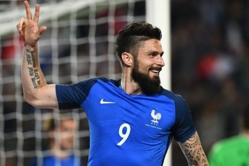 3 Gol Giroud Warnai Kemenangan Telak Perancis 