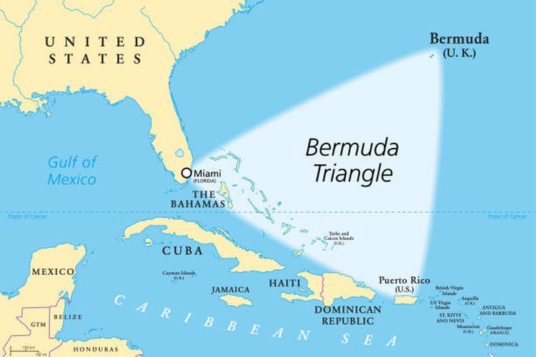 Segitiga Bermuda, salah satu tempat paling misterius di dunia.