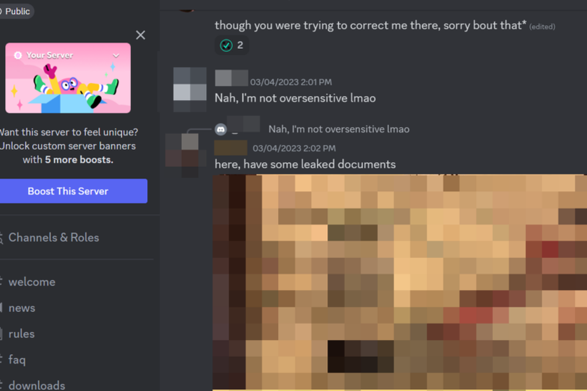 ilustrasi kebocoran dokumen rahasia AS dalam server Minecraft di Discord