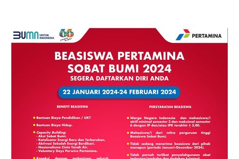 Cara Daftar Beasiswa Pertamina Sobat Bumi 2024 bagi Mahasiswa