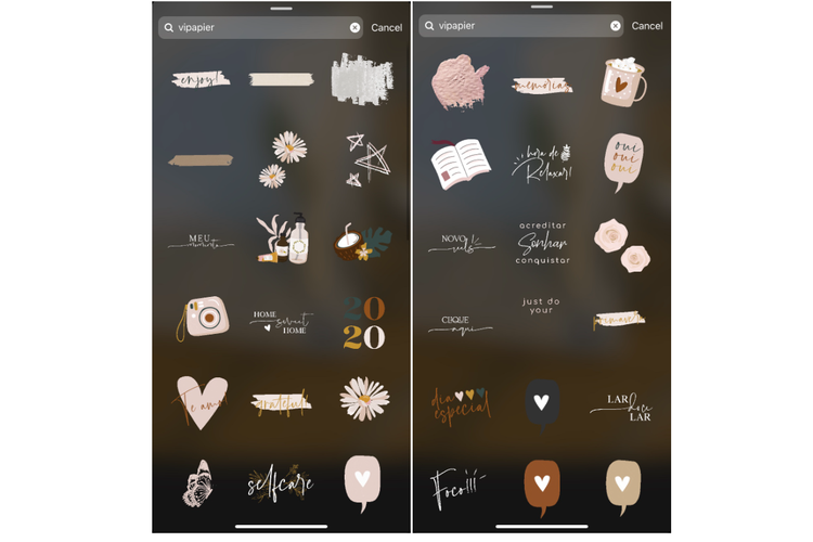 Stiker vipapier di Instagram.