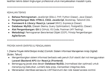 Cara Bikin CV ATS untuk Fresh Graduate: Contoh Prompt AI Siap ...