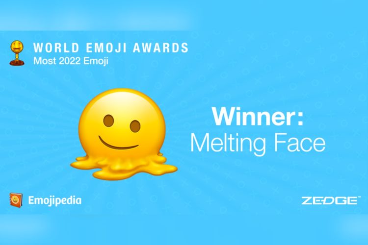 moji wajah meleleh (melting face) dinobatkan sebagai emoji yang paling mewakili tahun 2022.