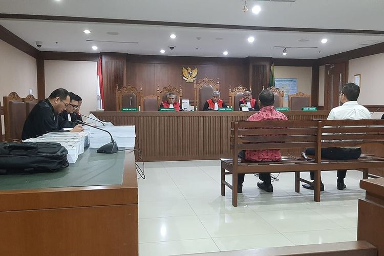 Suasana sidang pembacaan putusan atas gugatan praperadilan yang diajukan eks Sekretaris MA Nurhadi di PN Jakarta Selatan, Selasa (21/1/2020).