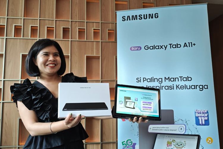 MX Product Marketing Senior Manager Samsung Electronics Indonesia, Annisa Maulina, dalam acara Media Luncheon Galaxy Tab A11 Plus yang digelar di Jakarta, Kamis (18/12/2025).