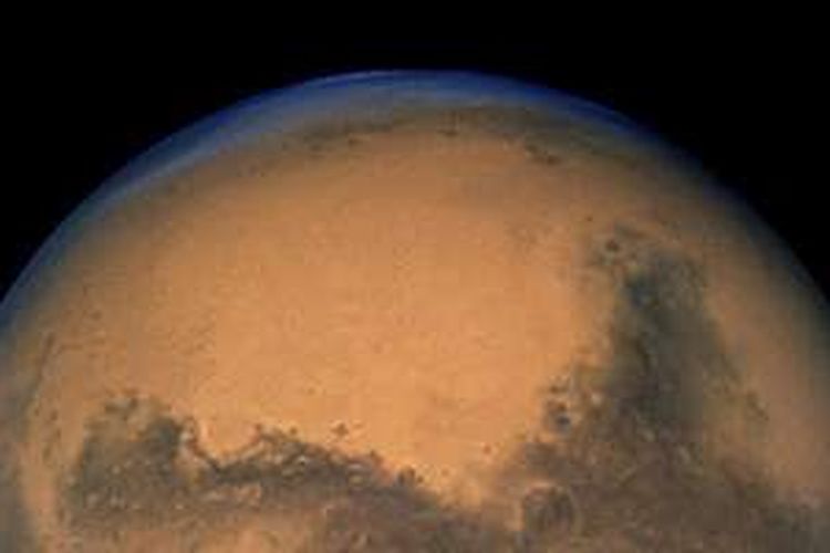 Sosok planet Mars sebagaimana diteropong oleh NASA dengan teleskop antariksa Hubble pada 2003.