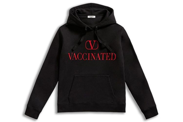 Sweater hoodie Vaccinated dari Valentino