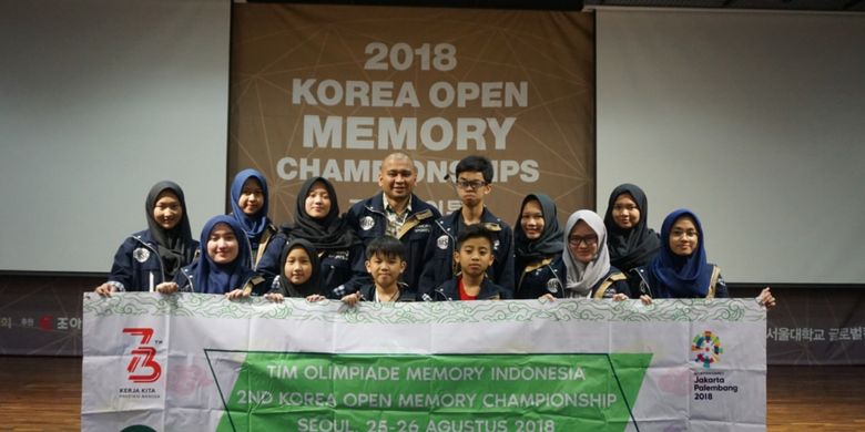 Siswa Indonesia berhasil memboyong 2 emas, 2 perak dan 2 perunggu pada kejuaraan 2nd Korea Open Memory Championship, yang berlangsung di Seoul, Korea Selatan (25-26 Agustus 2018).