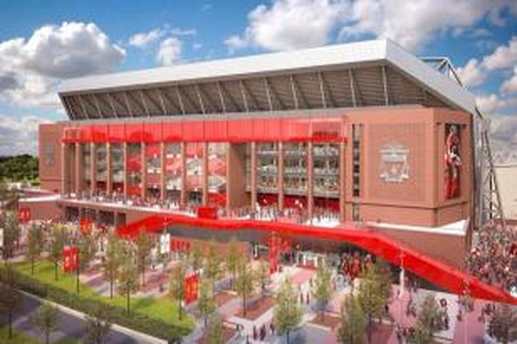 Stadion Anfield milik Klub Liga Primer Inggris, Liverpool. 