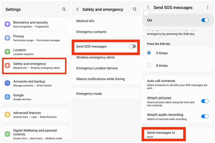 Cara mengirim pesan SOS di ponsel Samsung