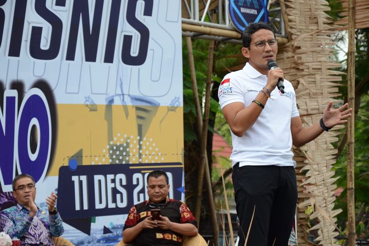 Sandiaga Uno melalui OK OCE akan bekerjasama dengan Pemerintah Kota Banjarbaru dengan target menciptakan 15.000 wirausaha baru dari kalangan milenial di Kalimantan Selatan, Rabu (11/12/2019).