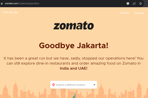Zomato Resmi Tutup Permanen di Indonesia