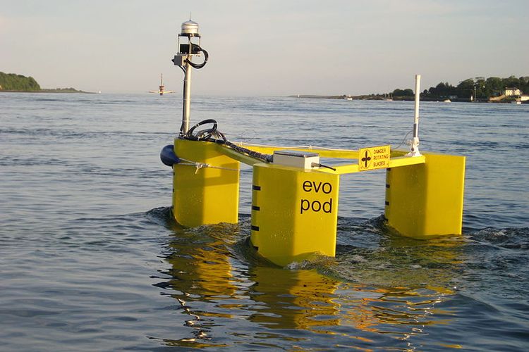 Generator pembangkit listrik pasang surut air laut di Irlandia Utara