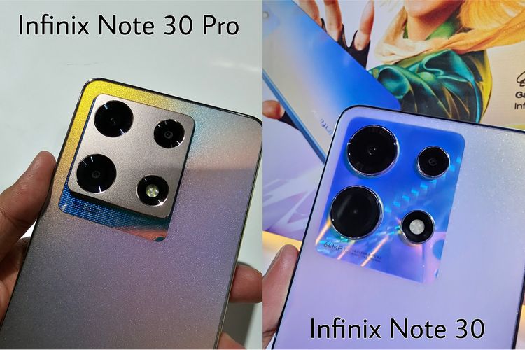 Perbedaan modul kamera belakang  Infinix Note 30 versi pro dan reguler.