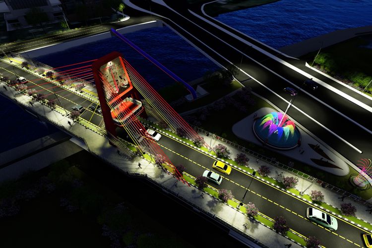 Desain Jembatan Joyoboyo yang akan menjadi akun baru Kota Surabaya sudah mulai dibangun dan direncanakan akan rampung pada Desember 2020 mendatang.