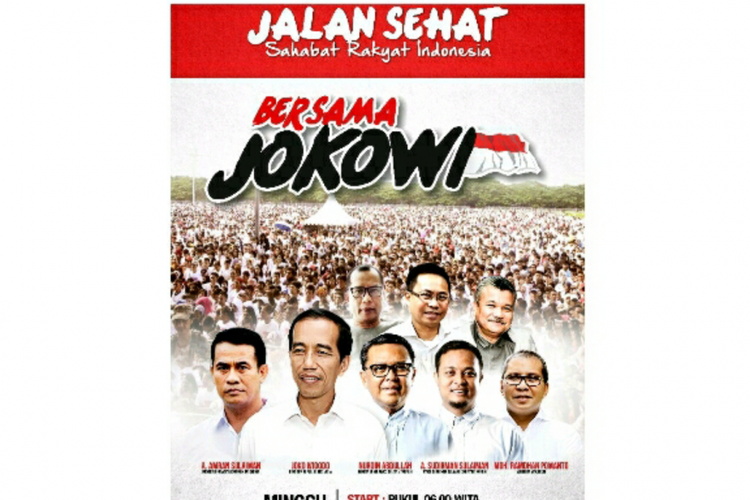 Jalan Sehat Sahabat Rakyat Bersama Jokowi untuk Asian Games 2018 digelar di Makassar, Minggu (29/7/2018).
