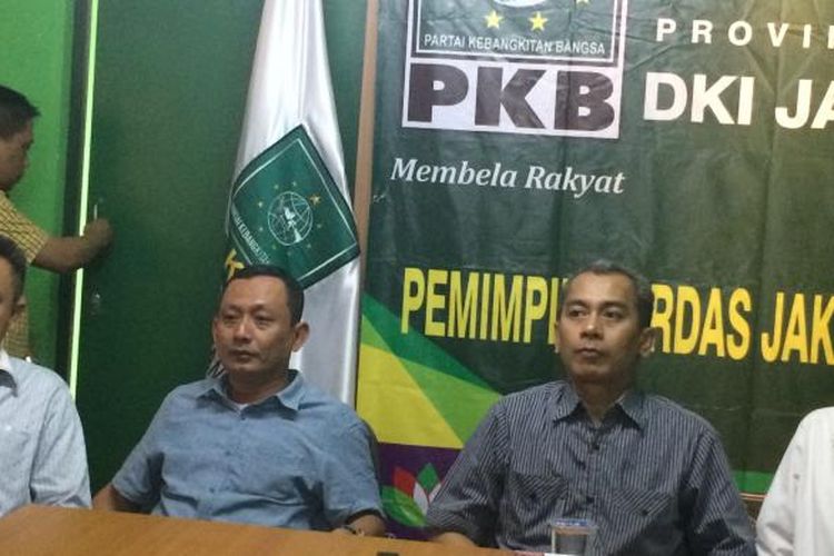 Ketua DPW PKB DKI Jakarta Hasbiallah Ilyas (kiri) dan Ketua DPW PPP DKI Jakarta Abdul Azis di kantor DPW PKB DKI Jakarta, Selasa (2/8/2016).