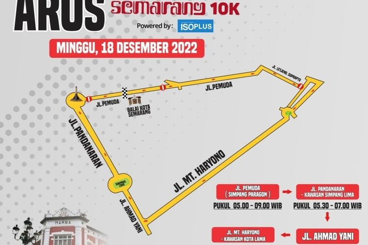 Ada Semarang 10K Minggu Besok, Jalan Pemuda hingga Jalan Letjen Suprapto Dialihkan
