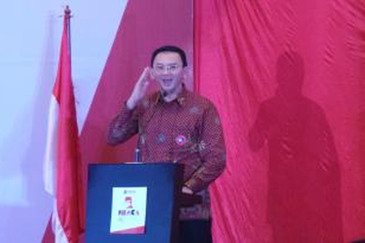 Gubernur DKI Jakarta Basuki Tjahaja Purnama dalam penganugerahan Bung Hatta Anti Corruption Awards, di Graha Niaga, Kamis (5/11/2015).