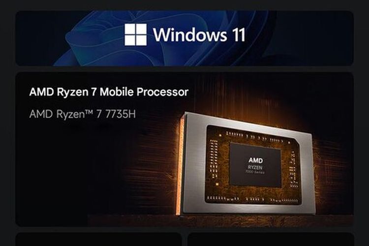 Ilustrasi CPU AMD Ryzen di Redmi Book 14 Ryzen Edition.