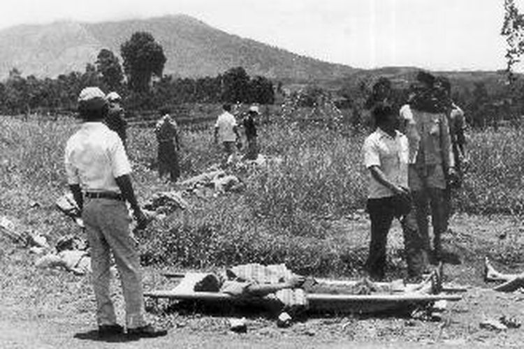Sebagian dari 137 korban yang tewas akibat gas beracun di Dataran Tinggi Dieng pada 1979.