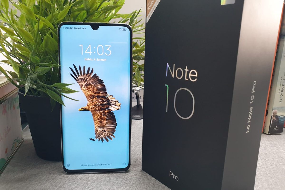 Kotak kemasan dan unit Mi Note 10 Pro