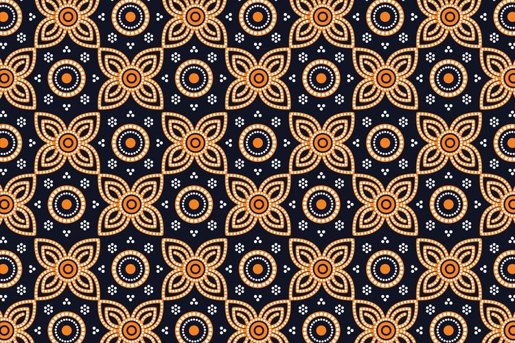 Ilustrasi motif batik ceplok grompol