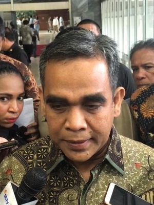 Sekjen Partai Gerindra Ahmad Muzani di Kompleks Parlemen, Senayan, Jakarta, Selasa (15/10/2019).