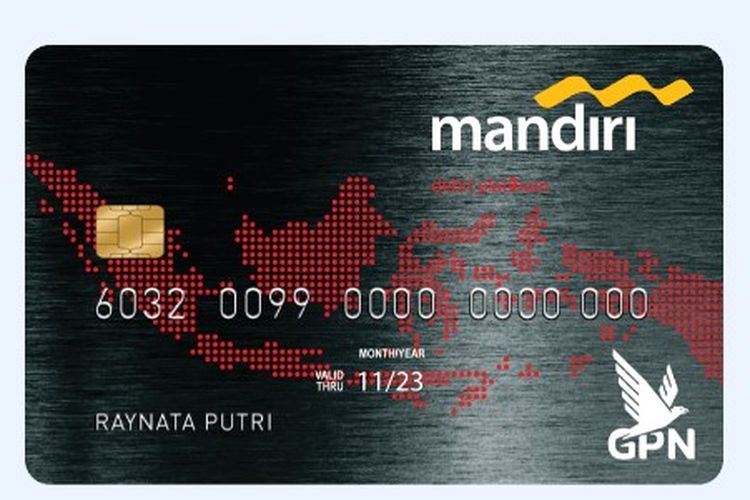 Nomor kartu ATM Mandiri, atau juga biasa disebut nomor kartu debit Mandiri, terdiri dari 16 digit angka di bagian depan.