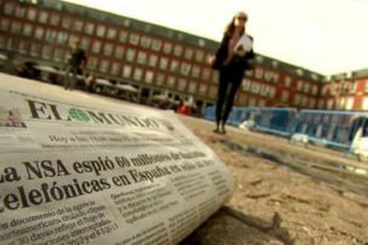 Laporan media di Spanyol menyebut puluhan juta sambungan telepon, SMS dan email warga Spanyol disadap AS periode Desember 2012 - Januari 2013. 