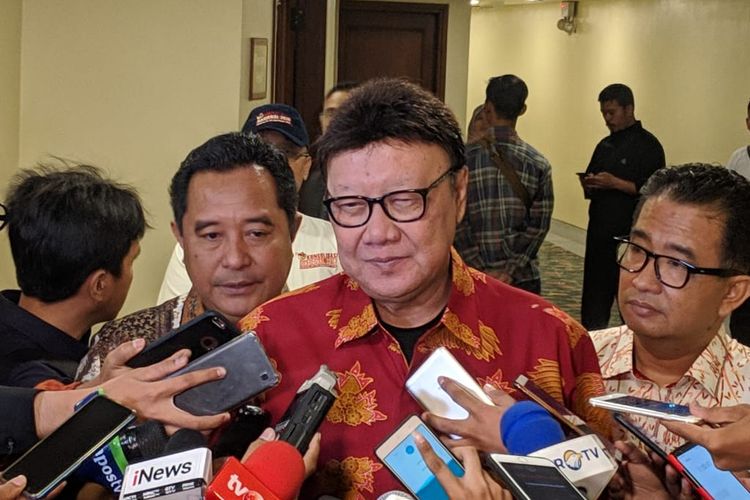 Menteri Dalam Negeri Tjahjo Kumolo di Jakarta Convention Center (JCC) Senayan, Senin (23/9/2019).