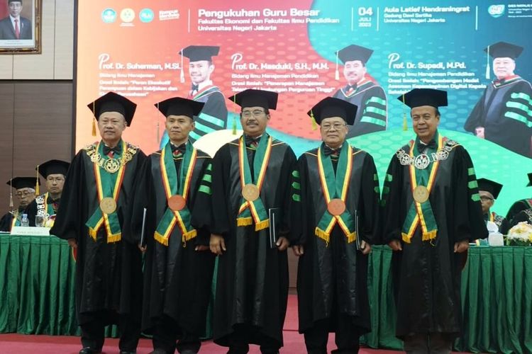 UNJ Kukuhkan 3 Guru Besar Ilmu Manajemen Dan Manajemen Pendidikan