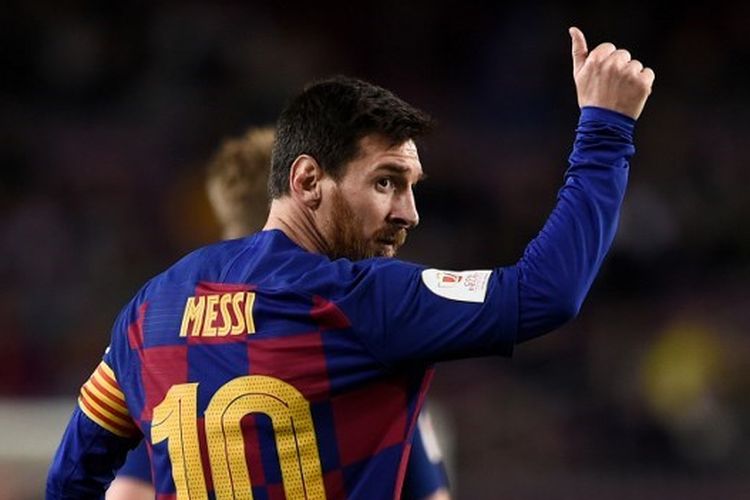 Penyerang Barcelona, Lionel Messi pada laga kontra Leganes di Stadion Camp Nou, Jumat (31/1/2020) dini hari WIB.