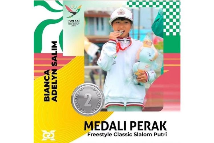 Bianca Adelyn Salim, siswa kelas 5D SDK 10 PENABUR menggebrak arena sepatu roda freestyle putri Pekan Olahraga Nasional (PON) XXI Aceh-Sumatera Utara (Sumut) 2024. 
