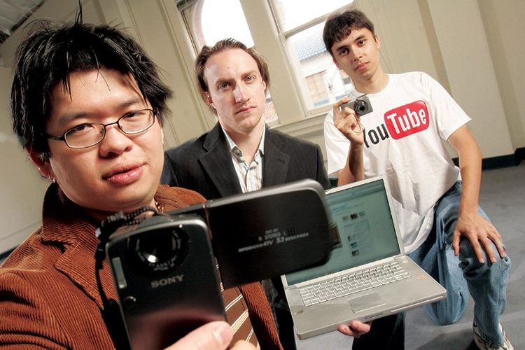 Pendiri YouTube, Steve Chen, Chad Hurley, dan Jawed Karim.
