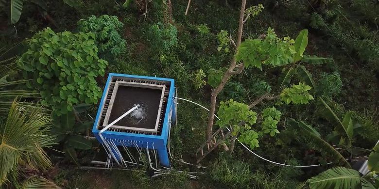 Ilustrasi sistem pengairan untuk lahan sawah.