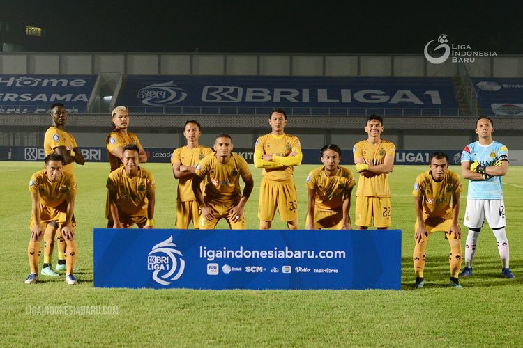 Starting eleven Bhayangkara FC saat melawan Persiraja Banda Aceh pada laga ketiga Liga 1 2021-2022 yang berakhir dengan skor 2-1 di Stadion Indomilk Arena Kelapa Dua Tangerang, Minggu (29/8/2021) malam.