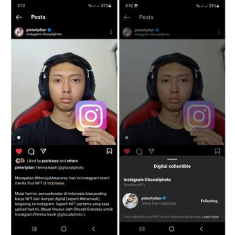 Ilustrasi fitur NFT di Instagram yang bisa dimanfaatkan untuk membagikan koleksi NFT ke Instagram.