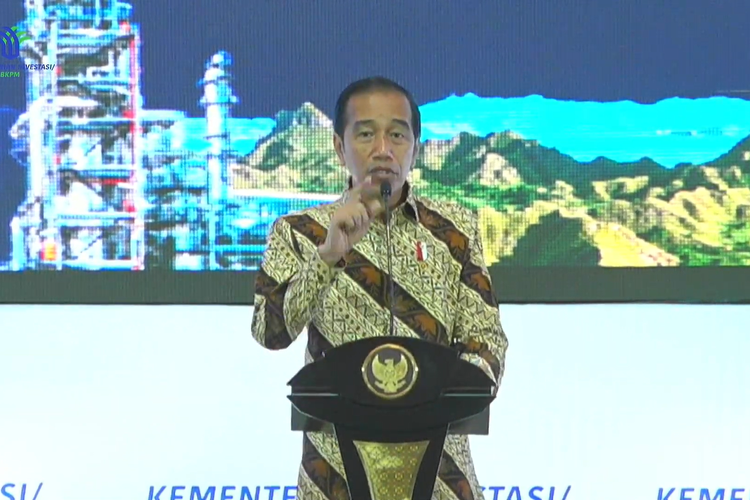 Presiden Joko Widodo (Jokowi) dalam sambutannya di Rapat Koordinasi Nasional (Rakornas) Investasi, di Jakarta, Rabu (30/11/2022).