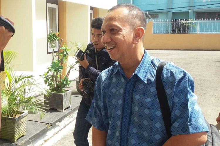 Handoyo Adianto, penggugat kasus ibu Rp 1,8 miliar menghadiri persidangan di Pengadilan Negeri Garut, Kamis (30/3/2017).