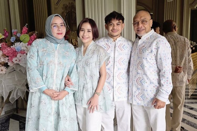 Busana Prilly Latuconsina dan keluarga di momen Lebaran 2026. 