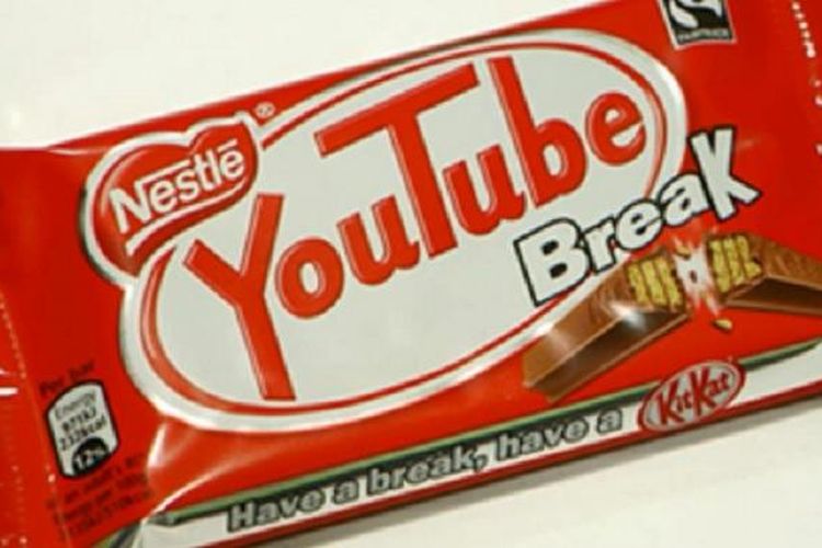 Pengemasan KitKat untuk sambut hari jadi KitKat dan YouTube