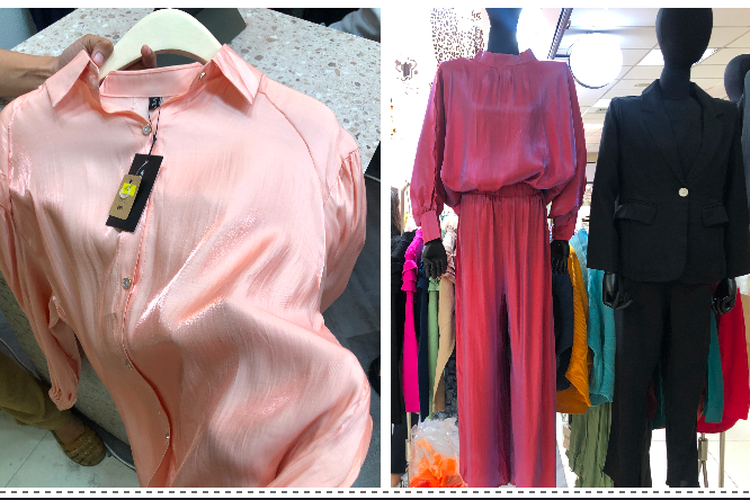 Koleksi pakaian di toko Jujube, Little Bangkok Tanah Abang, Jakarta Pusat, Selasa (23/1/2024).