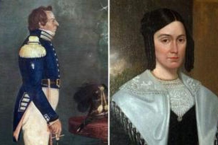 Joseph Smith dan istri pertamanya Emma, yang disebutkan sakit hati karena poligami. 