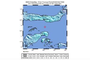 Gempa M 5,4 Guncang Banggai Sulawesi Tengah, Terasa hingga Gorontalo dan Taliabu